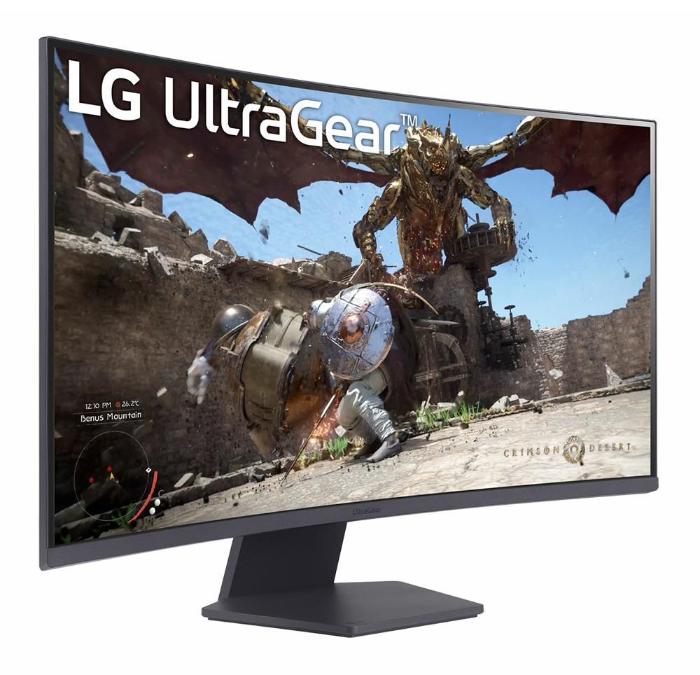 LG LCD Monitor LG 32GS60QC-B 32" Gaming / Curved Panel VA 2560X1440 16:9 180 Hz Matte 1 Ms Tilt