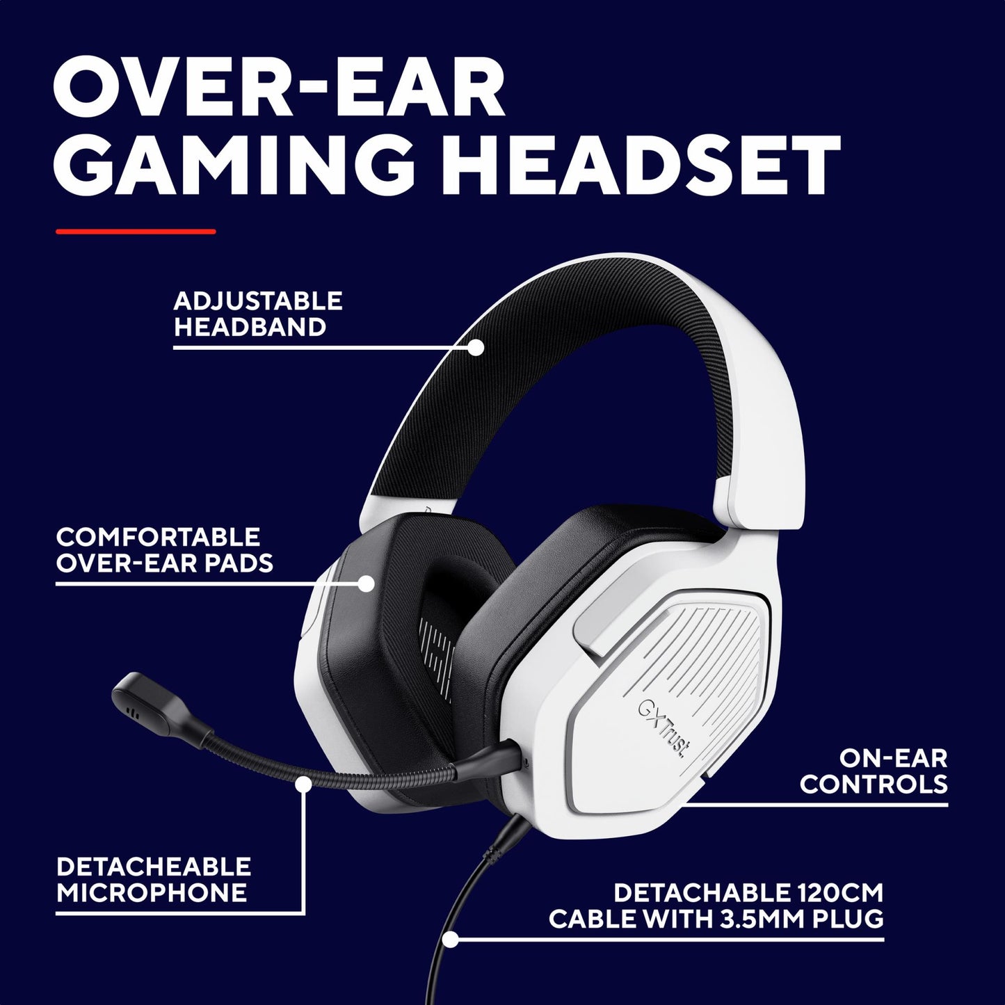Trust Headset GXT492W Carus - White