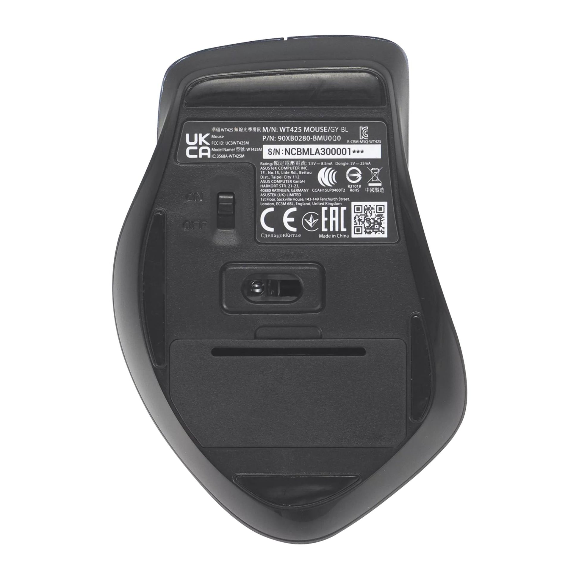 Asus Mouse USB Optical Wireless WT425 - Grey / Blue