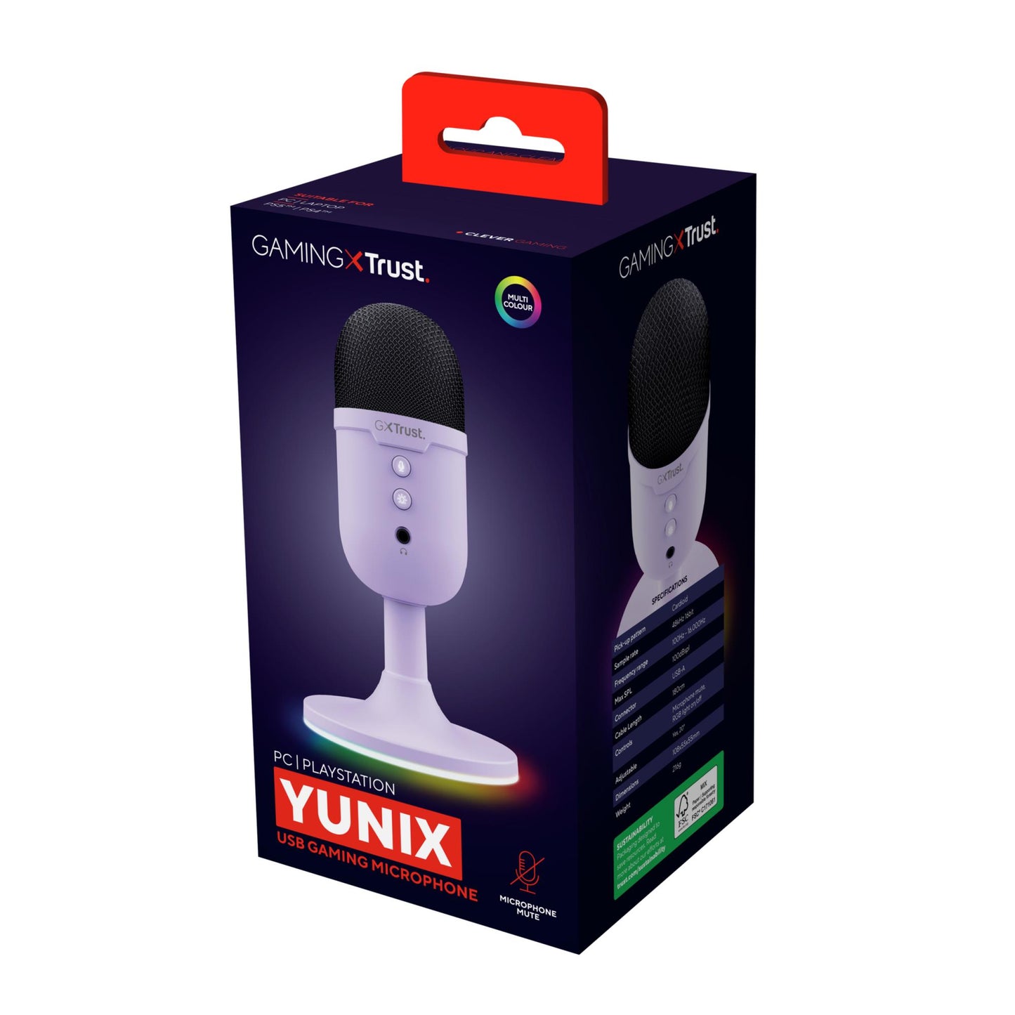 Trust Microphone GXT234P Yunix USB - Purple