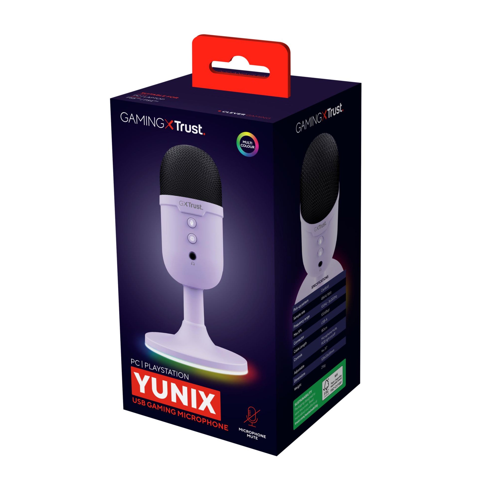 Trust Microphone GXT234P Yunix USB - Purple
