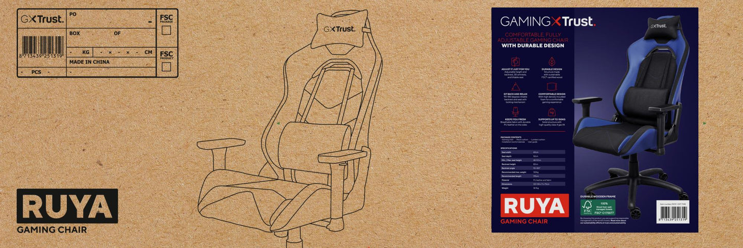 Trust Gaming Chair GXT 714B Ruya - Blue