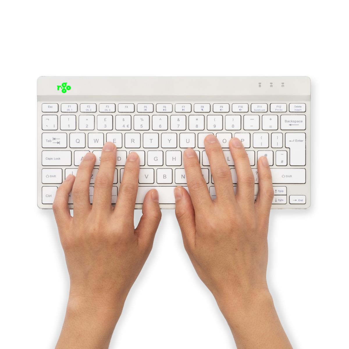 R-GO Tools Keyboard Wireless Compact Break - White