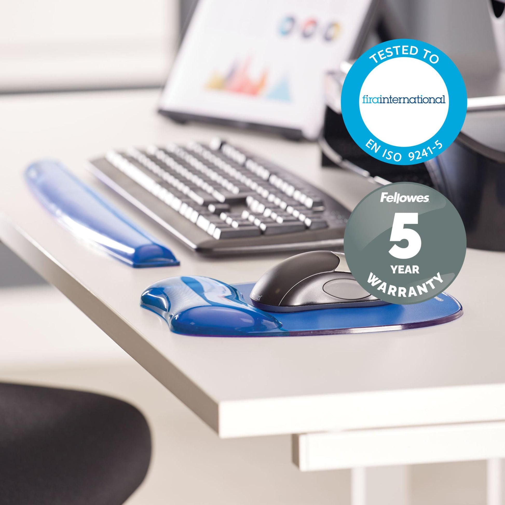 Fellowes Mouse Pad Crystal GEL - Blue