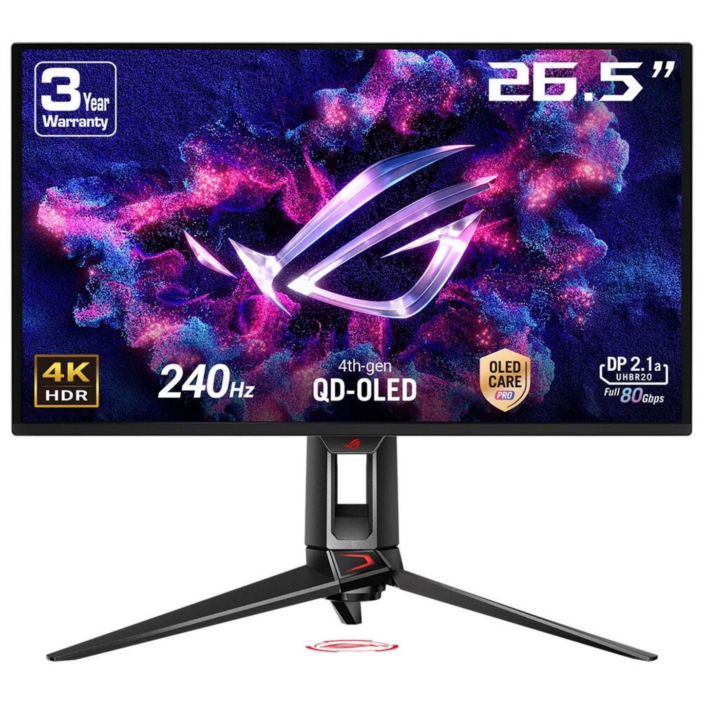 Asus Monitor Asus 26.5 " 3840 X 2160 Pixels 4K Ultra HD Native Aspect Ratio 16:9 QD-OLED Flat
