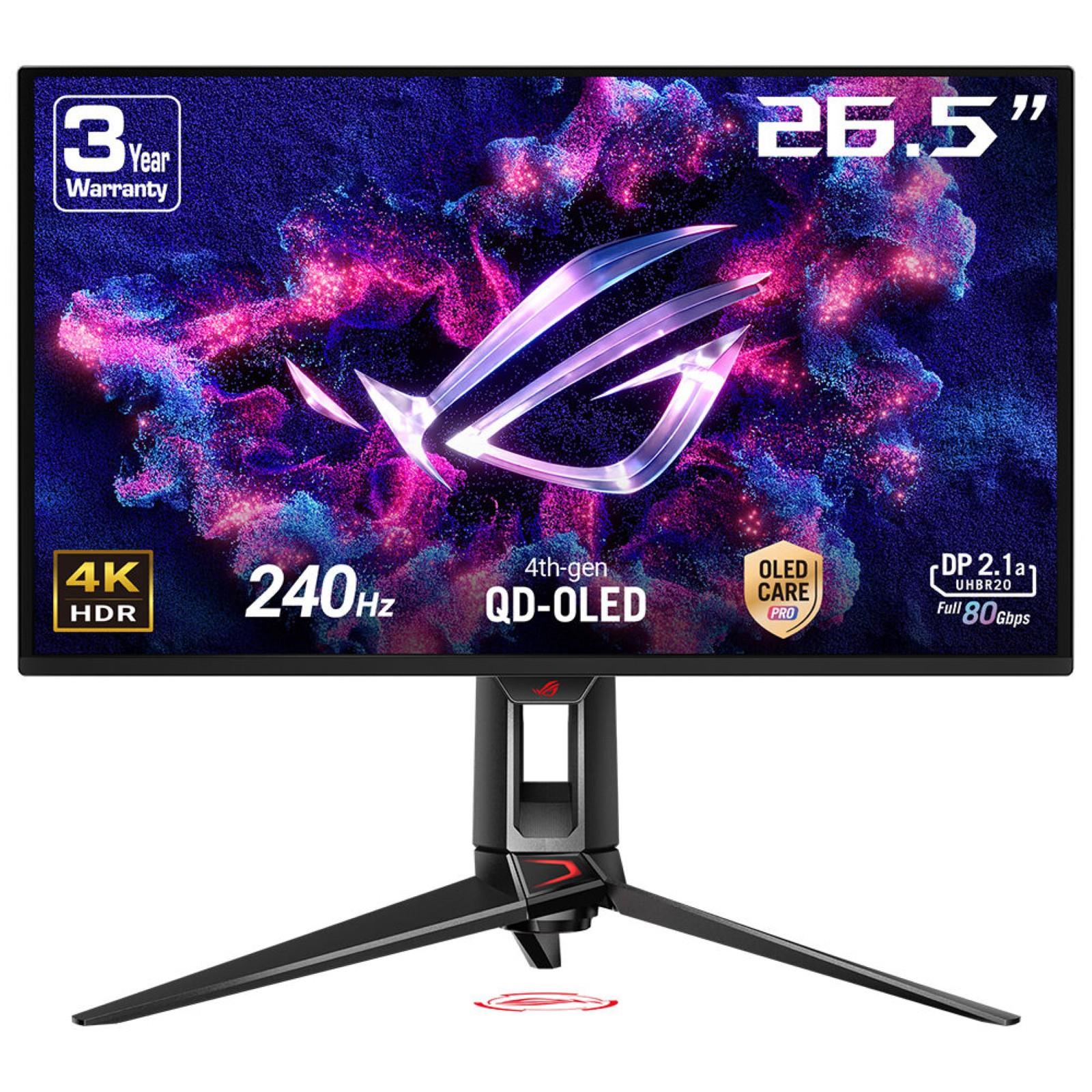 Asus Monitor Asus 26.5 " 3840 X 2160 Pixels 4K Ultra HD Native Aspect Ratio 16:9 QD-OLED Flat