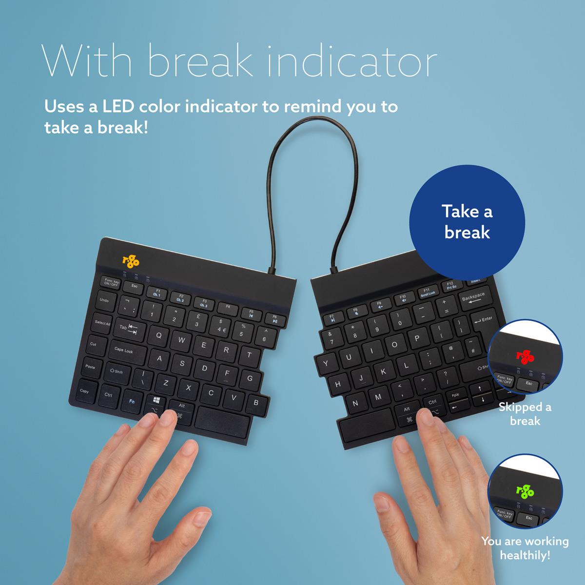 R-GO Tools Keyboard Wireless Compact Break - Black