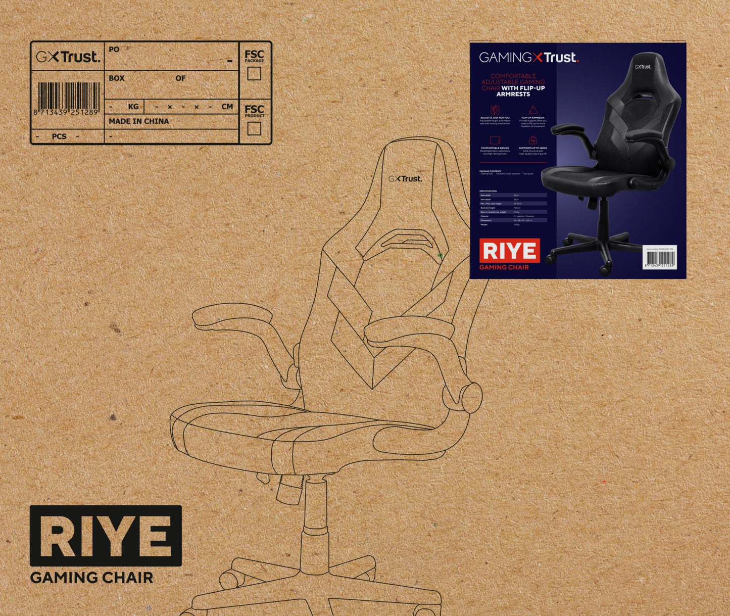 Trust Gaming Chair GXT 703 Riye - Black