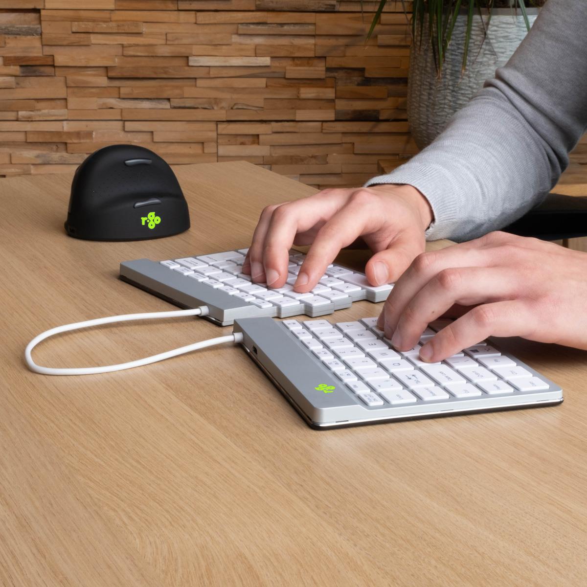 R-GO Tools Keyboard Wireless Compact Break - White