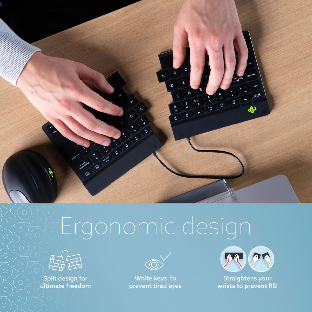 R-GO Tools Keyboard Wireless Compact Break - Black