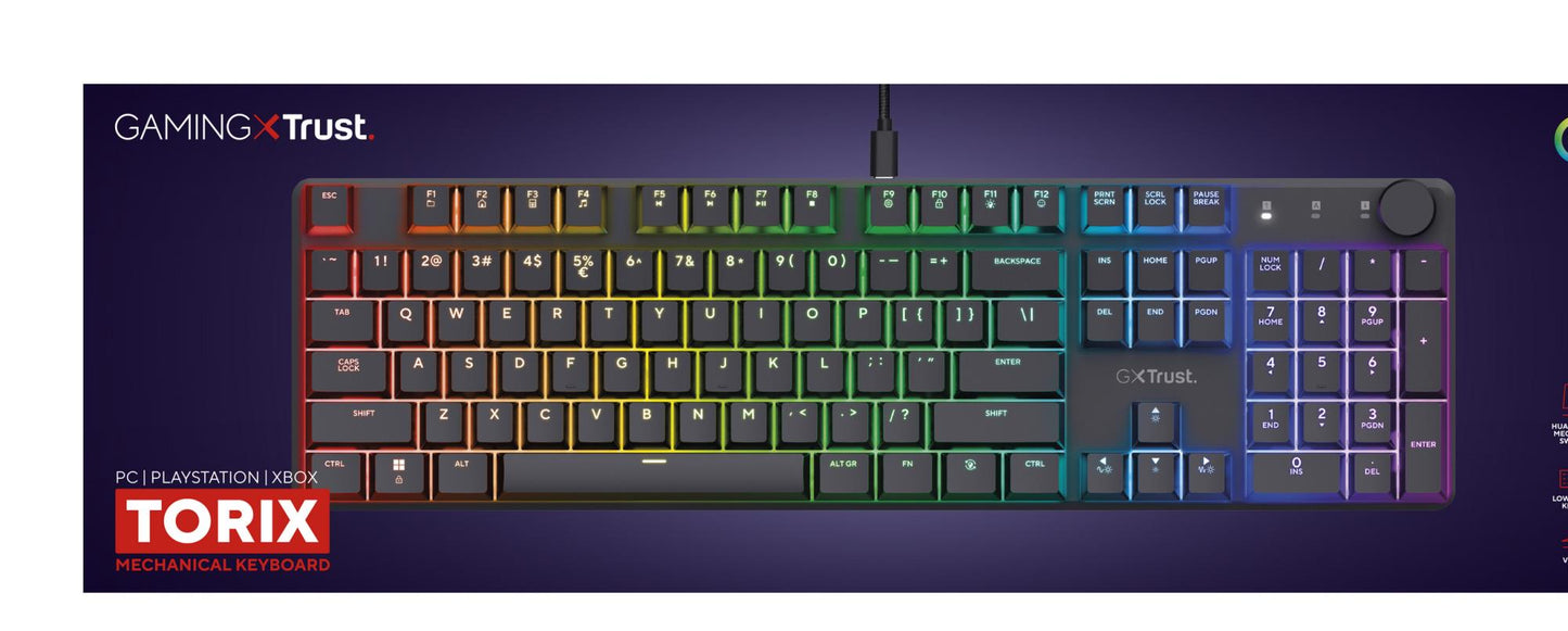 Trust Keyboard USB GXT866 Torix - EN