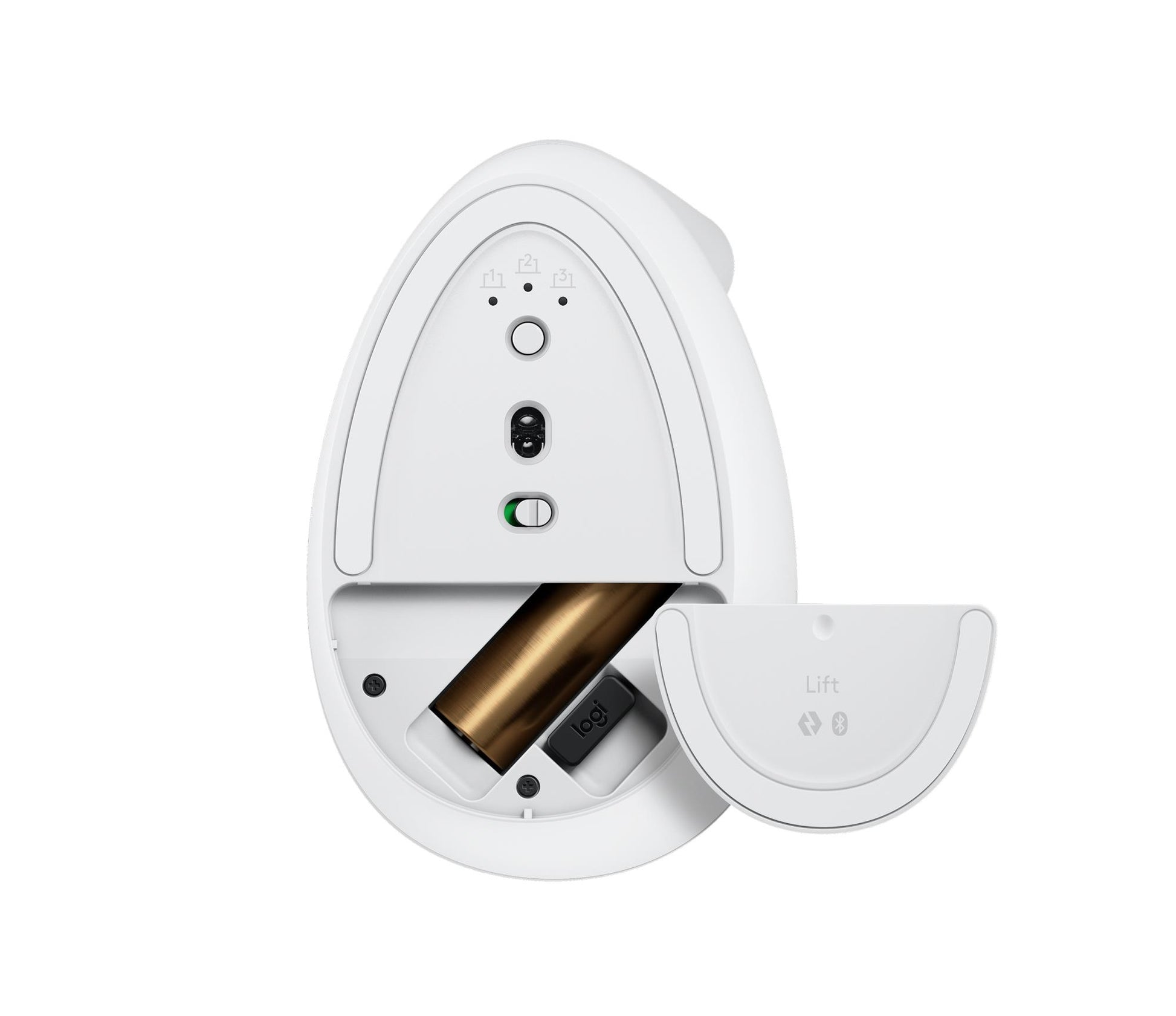 Logitech Mouse USB Optical Wireless Vertical - White