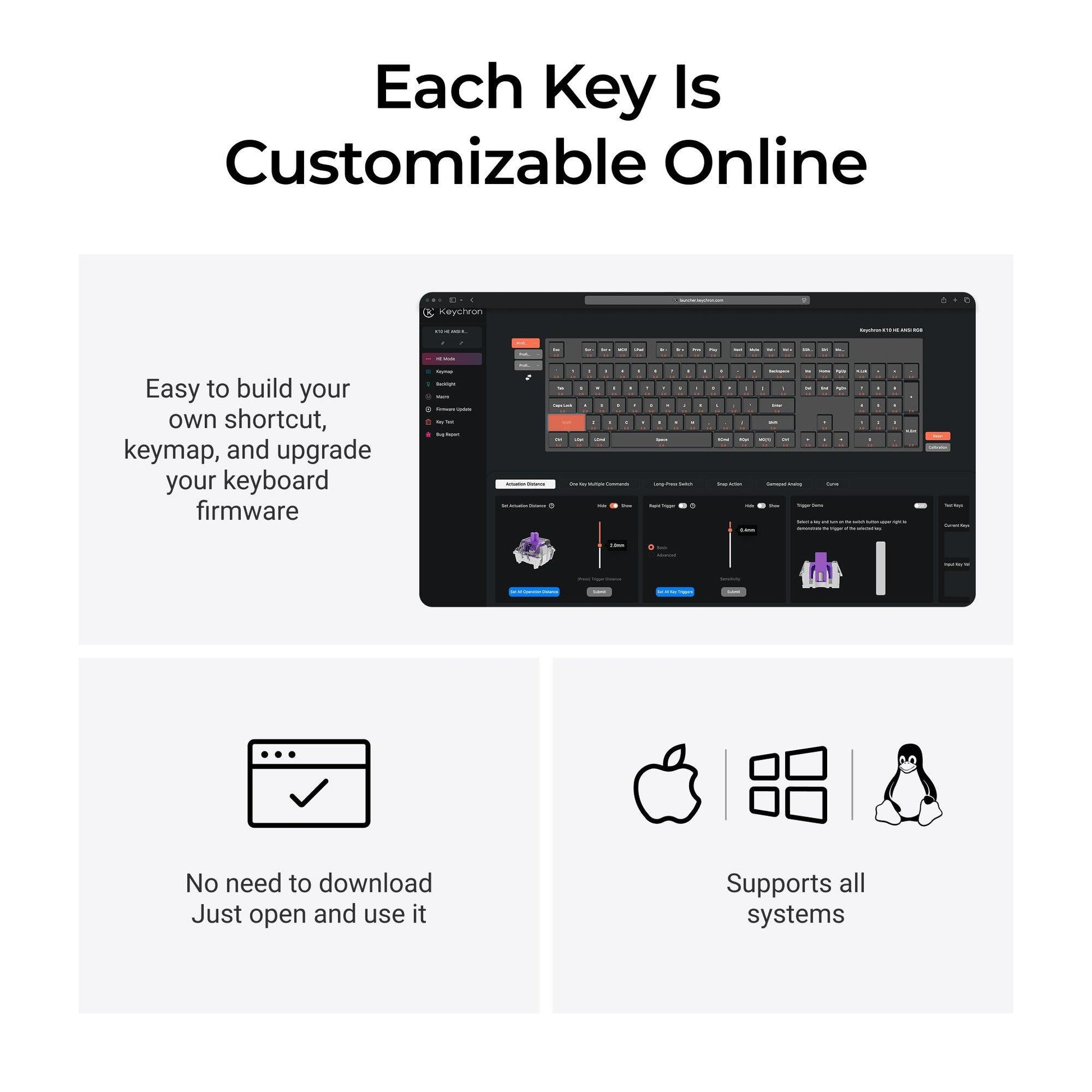 Keychron Keyboard Wireless K10 HE - Black