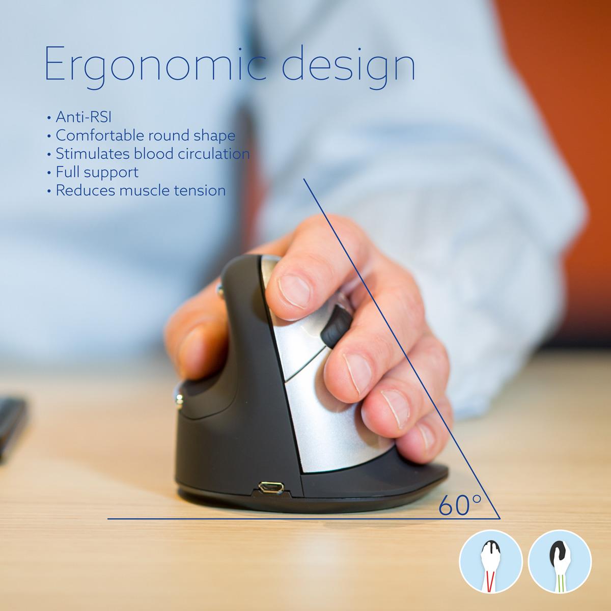 R-GO Tools Mouse USB Optical Wireless - L. BLK