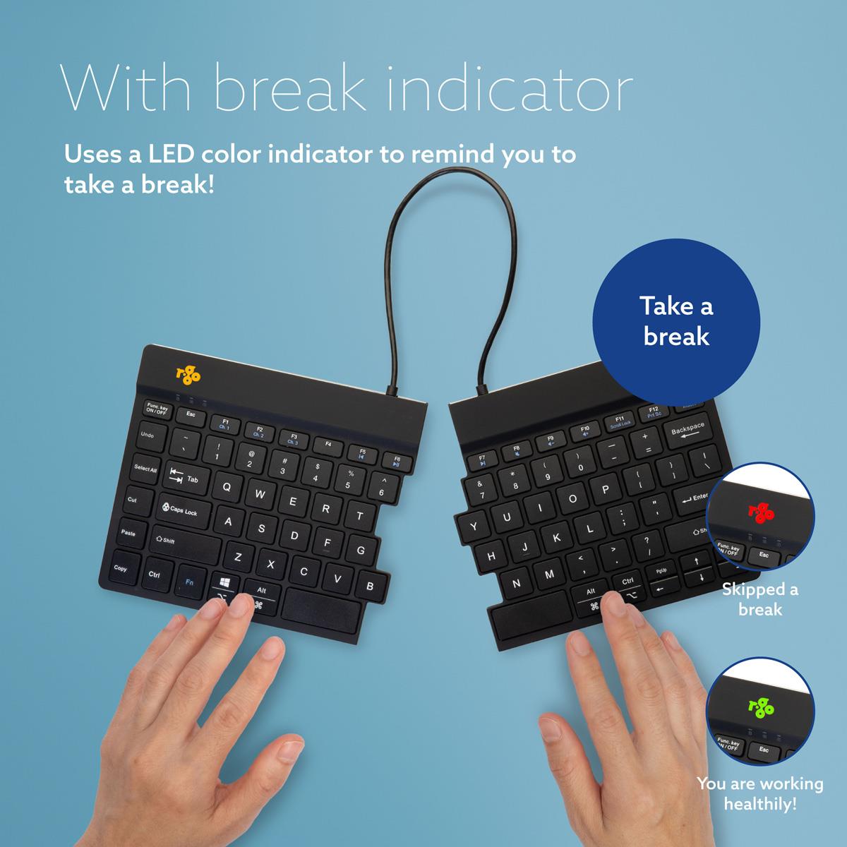 R-GO Tools Keyboard Wireless Compact Break - Black