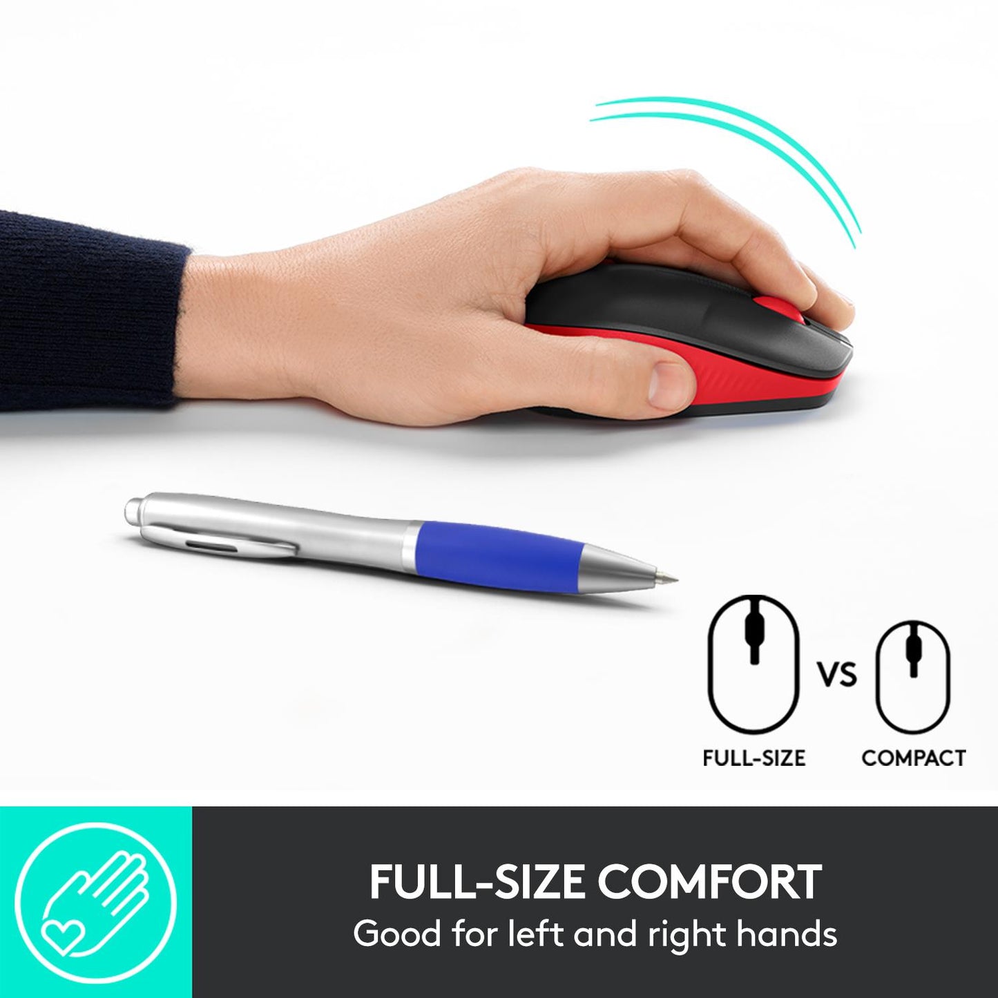 Logitech Mouse USB Optical Wireless M190 - RED