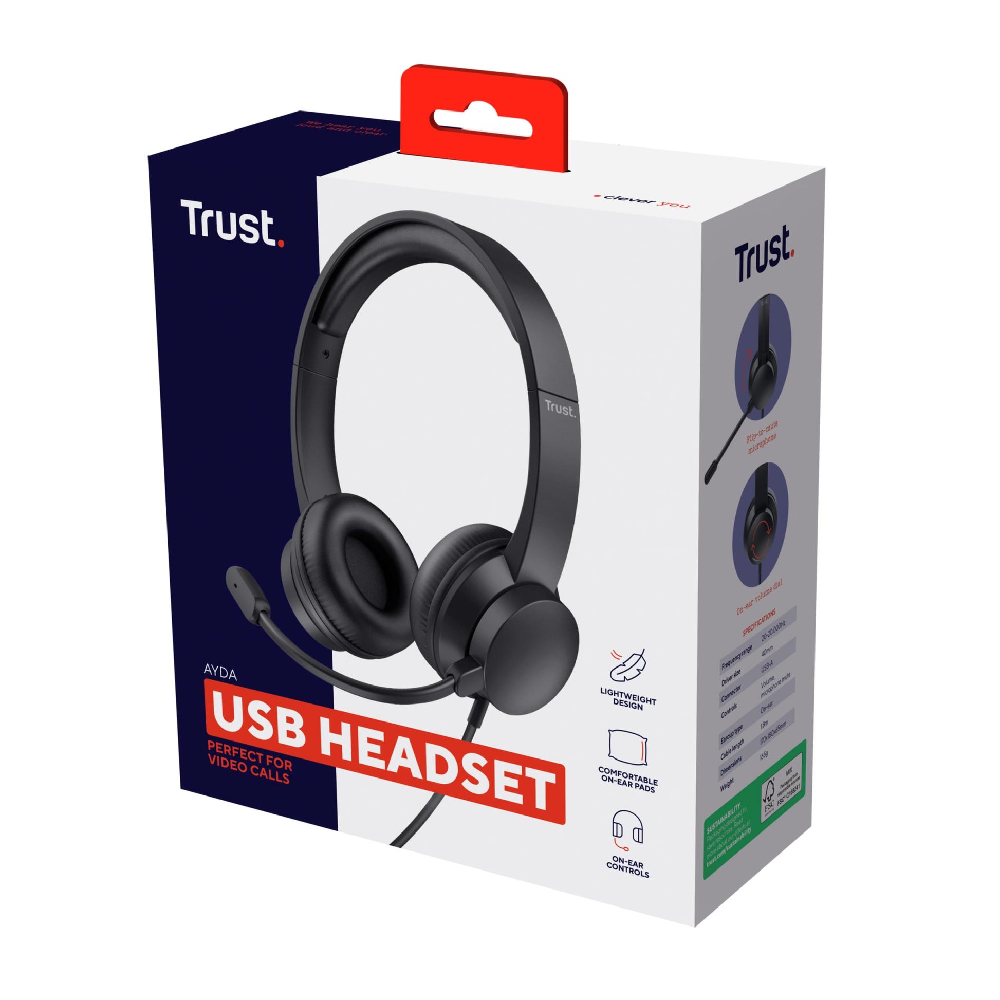 Trust Headset Ayda USB PC - 25088