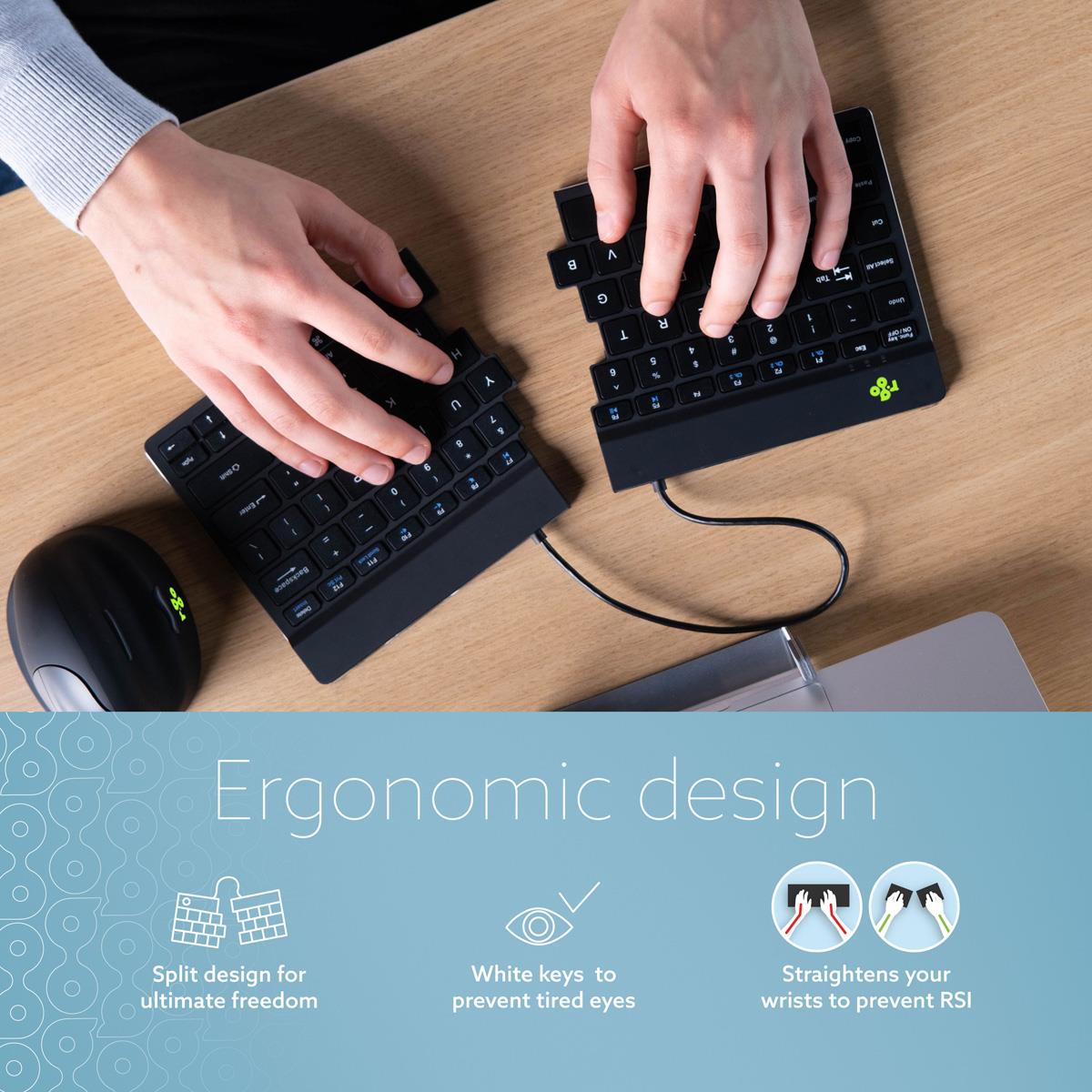 R-GO Tools Keyboard Wireless Compact Break - Black