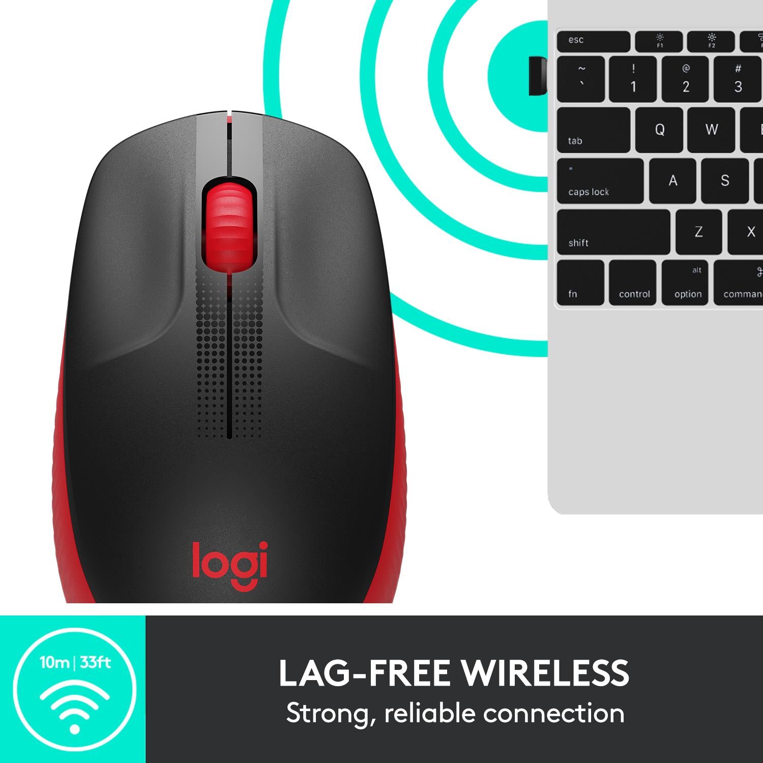 Logitech Mouse USB Optical Wireless M190 - RED
