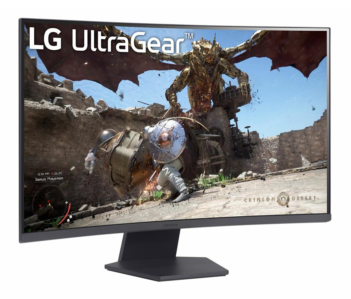 LG LCD Monitor LG 32GS60QC-B 32" Gaming / Curved Panel VA 2560X1440 16:9 180 Hz Matte 1 Ms Tilt