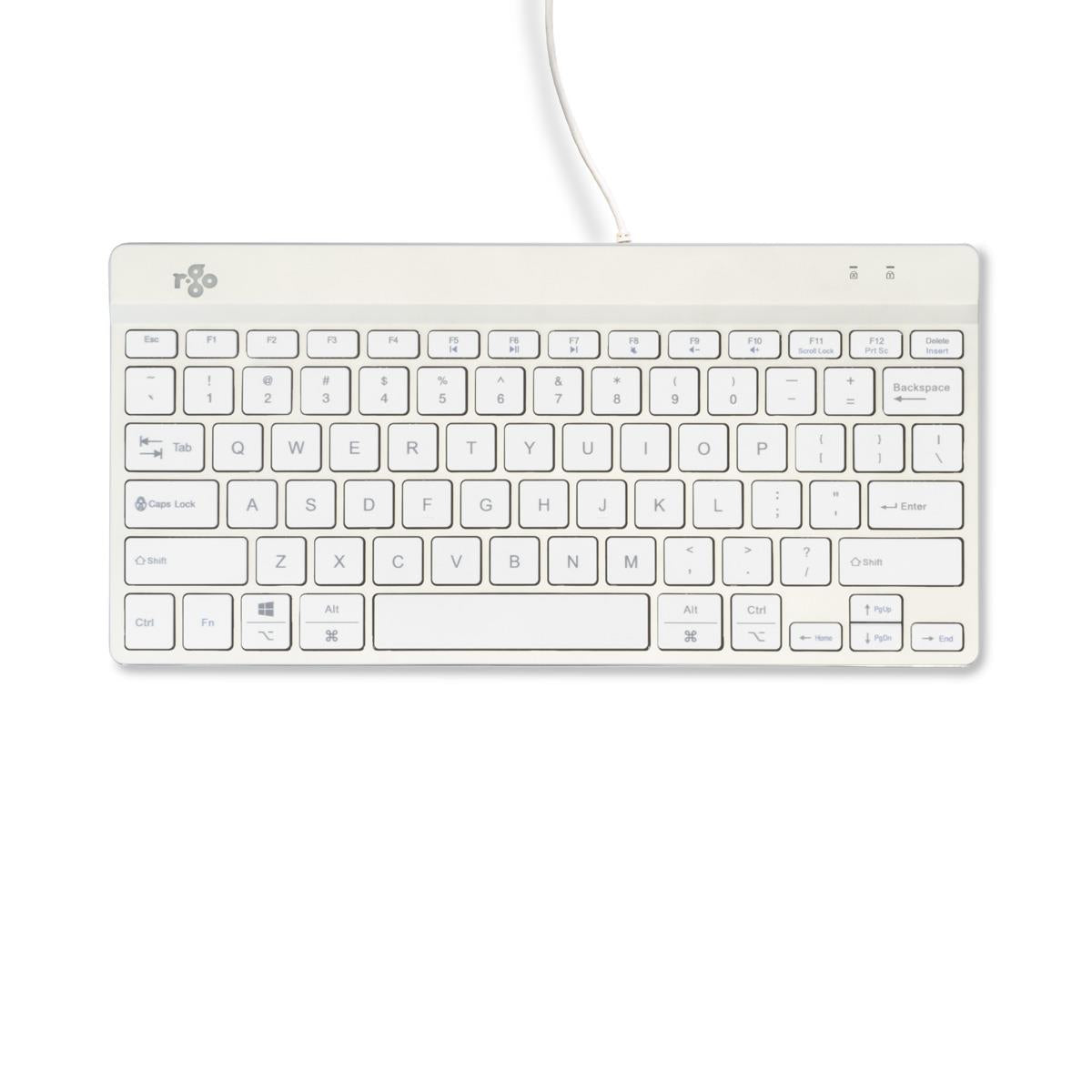 R-GO Tools Keyboard Compact Break English - White