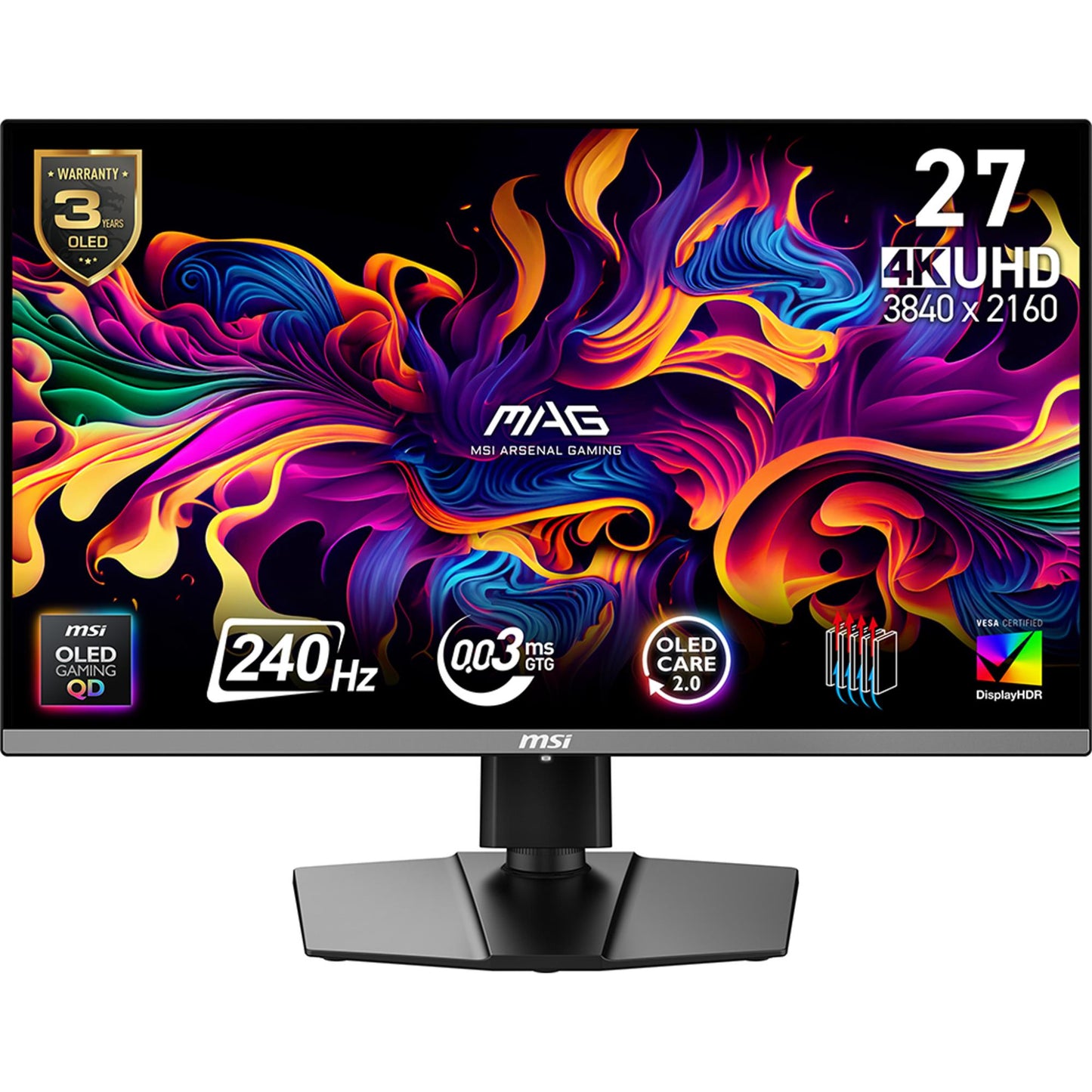 MSI Monitor MSI 26.5 " 3840 X 2160 Pixels 4K Ultra HD Native Aspect Ratio 16:9 QD-OLED