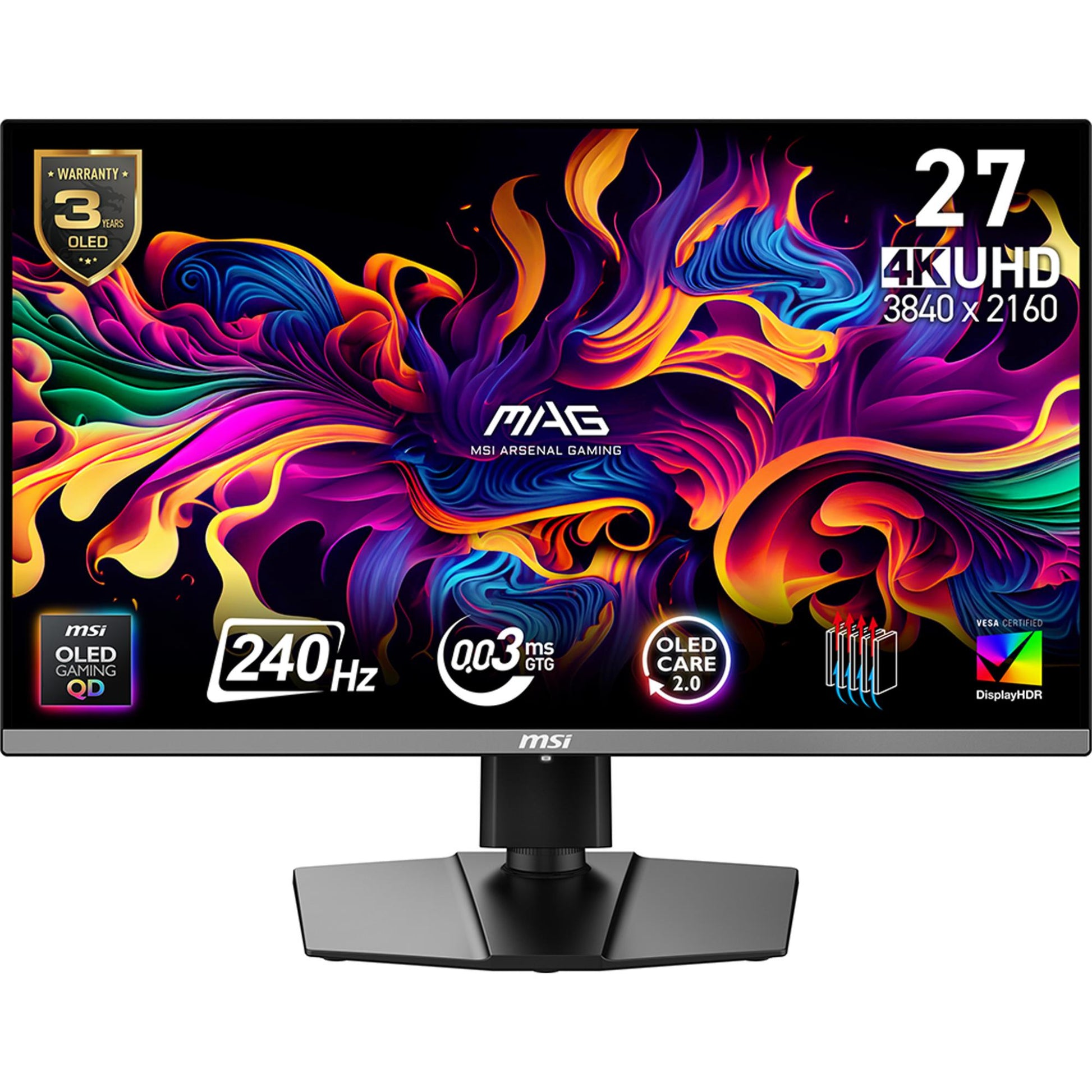 MSI Monitor MSI 26.5 " 3840 X 2160 Pixels 4K Ultra HD Native Aspect Ratio 16:9 QD-OLED