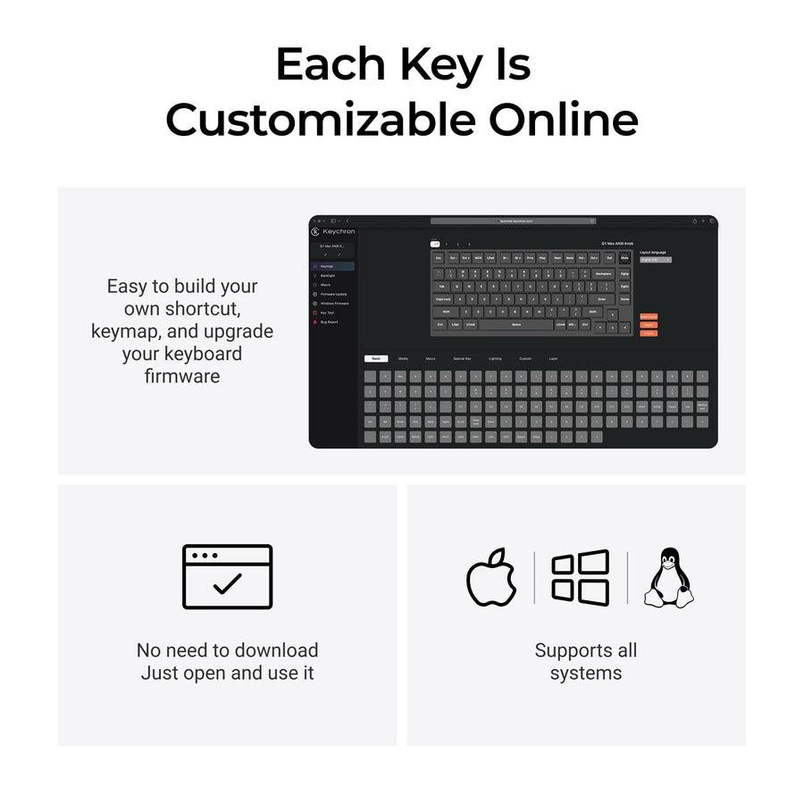 Keychron Keyboard Wireless Q1 MAX RGB - Carbon