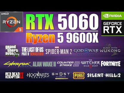 Gaming PC Performance – AMD Ryzen™ 5 9600X & NVIDIA® GeForce RTX 5060 8GB